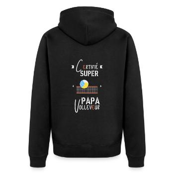 Super papa Volleyeur - Veste à capuche bio Premium Unisexe - noir - Dos - Nico (187cm)