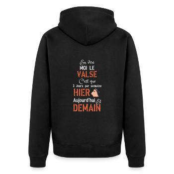 En vrai moi le valse hier aujourd hui demain - Veste à capuche bio Premium Unisexe - noir - Dos - Nico (187cm)