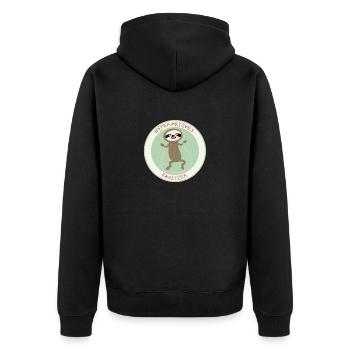 hyperaktiv Faultier - Unisex Premium Bio Zip Hoodie - Schwarz - Hinten - Nico (187cm)