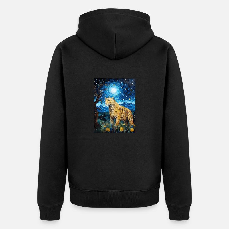 Jaguar Van Gogh Style - Veste à capuche bio Premium Unisexe - noir
