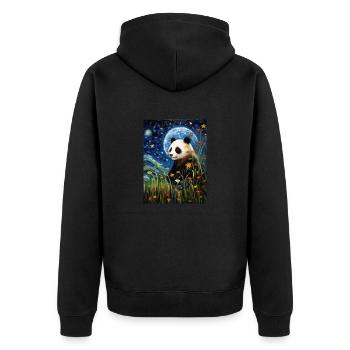 Panda Van Gogh Ciel étoilé Style - Veste à capuche bio Premium Unisexe - noir - Dos - Nico (187cm)
