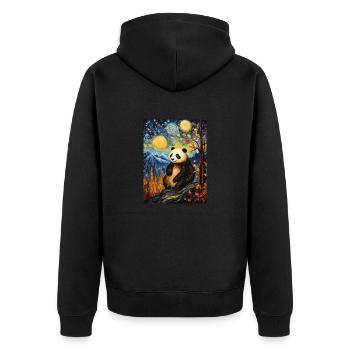 Panda Van Gogh Ciel étoilé Style - Veste à capuche bio Premium Unisexe - noir - Dos - Nico (187cm)