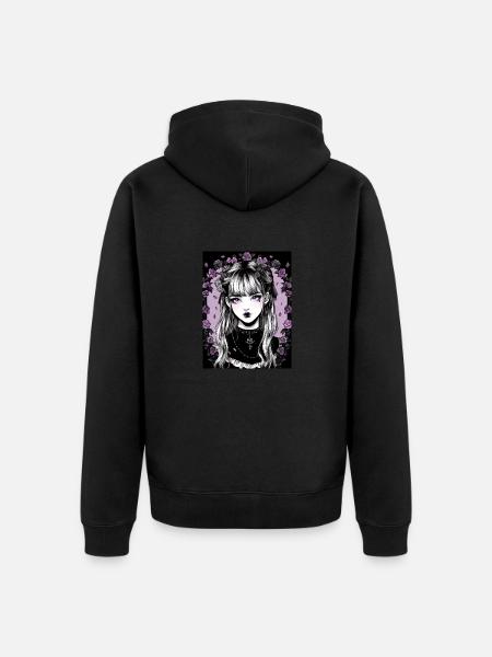 Goth anime girl - Unisex Premium Organic Zip Hoodie - black