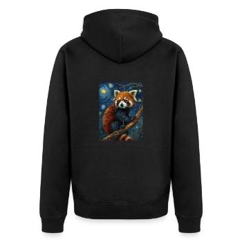 Panda Roux, Van Gogh, Style - Veste à capuche bio Premium Unisexe - noir - Dos - Nico (187cm)