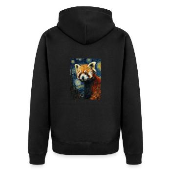 Panda Roux, Van Gogh, Style - Veste à capuche bio Premium Unisexe - noir - Dos - Nico (187cm)