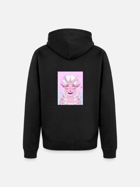 Anime Mädchen Geschenk - Unisex Premium Bio Zip Hoodie - Schwarz