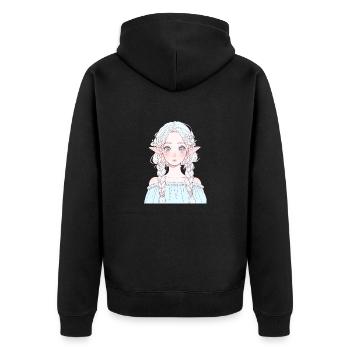 Anime, Anime Girl, Anime Girl, Elf - Unisex Premium Organic Zip Hoodie - black - Back - Nico (187cm)