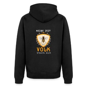 Keine Zeit mein Volk braucht mich Biene Imker - Unisex Premium Bio Zip Hoodie - Schwarz - Hinten - Nico (187cm)