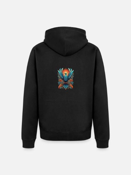 Bunter Paradiesvogel - Unisex Premium Bio Zip Hoodie - Schwarz