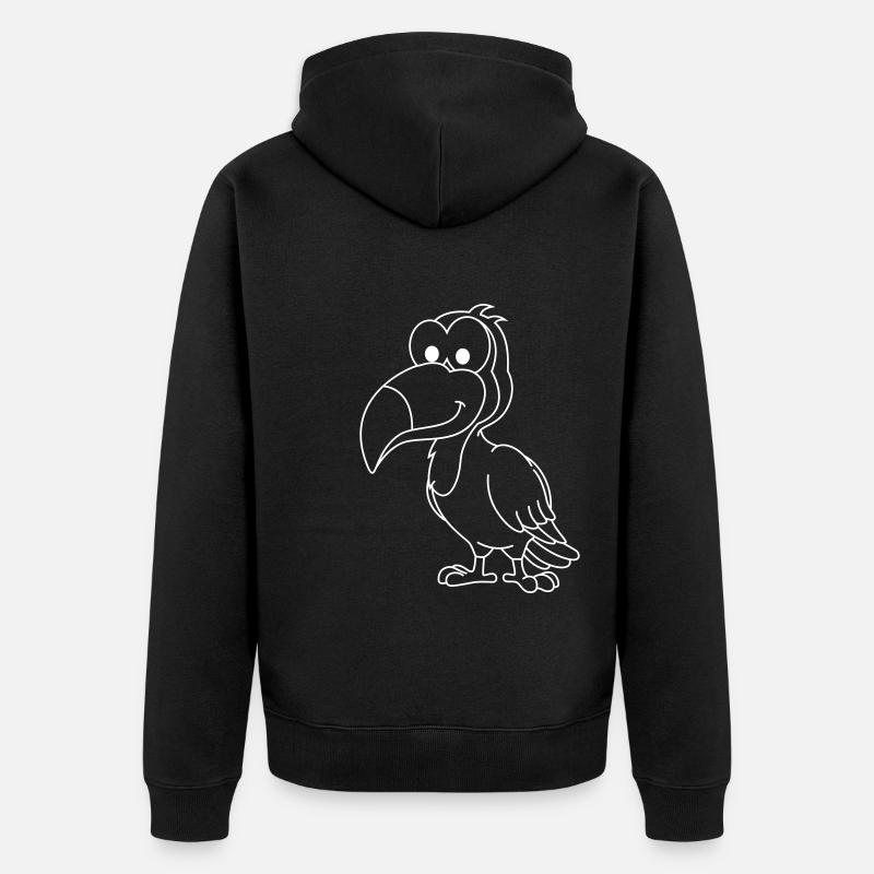 Tukan Comic Tier - Unisex Premium Bio Zip Hoodie - Schwarz