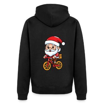 Père Noël vélo Noël - Veste à capuche bio Premium Unisexe - noir - Dos - Nico (187cm)