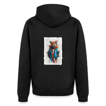 Colorful Tiger - Unisex Premium Organic Zip Hoodie - black - Back - Nico (187cm)