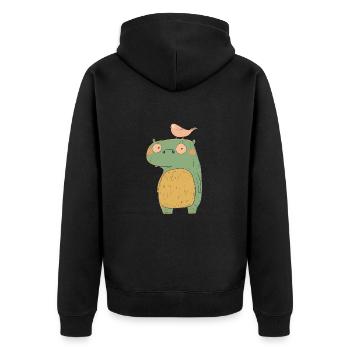 Petit monstre | © M2-D2 - Veste à capuche bio Premium Unisexe - noir - Dos - Nico (187cm)