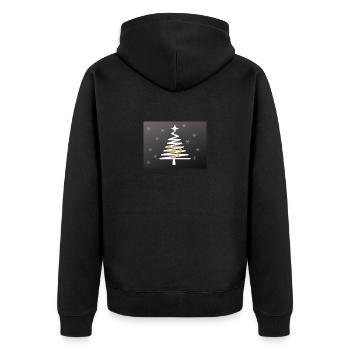 Tannenbaum - Unisex Premium Bio Zip Hoodie - Schwarz - Hinten - Nico (187cm)
