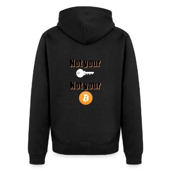 Not your keys not your coins - Unisex Premium Bio Zip Hoodie - Schwarz - Hinten - Nico (187cm)