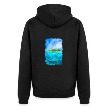 Plage de l’île d’eau des Fidji - Veste à capuche bio Premium Unisexe - noir - Dos - Nico (187cm)