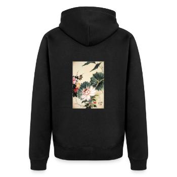 Floral 279 - Veste à capuche bio Premium Unisexe - noir - Dos - Nico (187cm)