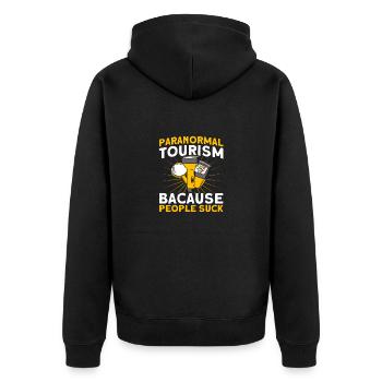 Haunted House Ghost Hunter Ghost Hunt Gift - Unisex Premium Organic Zip Hoodie - black - Back - Nico (187cm)