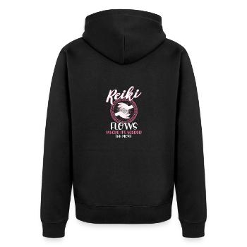 Reiki Symbol Reiki Master Reiki Crystal Gift - Unisex Premium Organic Zip Hoodie - black - Back - Nico (187cm)