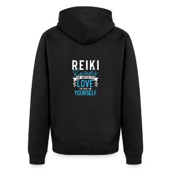 Reiki Symbol Reiki Master Reiki Crystal Gift - Unisex Premium Organic Zip Hoodie - black - Back - Nico (187cm)