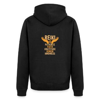 Reiki Symbol Reiki Master Reiki Crystal Gift - Unisex Premium Organic Zip Hoodie - black - Back - Nico (187cm)