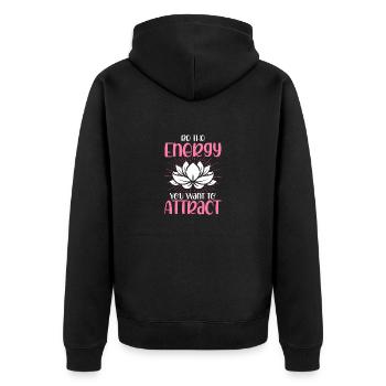 Reiki Symbol Reiki Meister Reiki Kristall Geschenk - Unisex Premium Bio Zip Hoodie - Schwarz - Hinten - Nico (187cm)