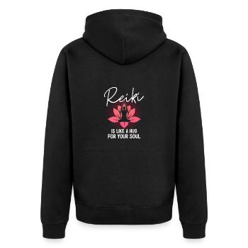 Reiki Symbol Reiki Master Reiki Crystal Gift - Unisex Premium Organic Zip Hoodie - black - Back - Nico (187cm)