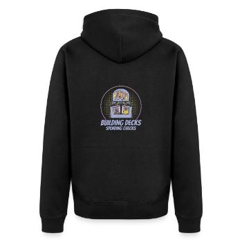 Trading Card Playing Card Card Game Gift - Unisex Premium Organic Zip Hoodie - black - Back - Nico (187cm)