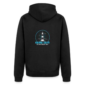 Norddeutsch Norden Nordsee Zitate Heimat Geschenk - Unisex Premium Bio Zip Hoodie - Schwarz - Hinten - Nico (187cm)