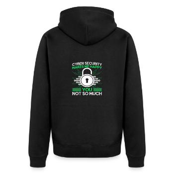 Network Security Specialist Gift - Unisex Premium Organic Zip Hoodie - black - Back - Nico (187cm)