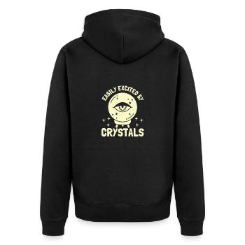 Mystical Fortune Teller Crystal Ball Gift - Unisex Premium Organic Zip Hoodie - black - Back - Nico (187cm)