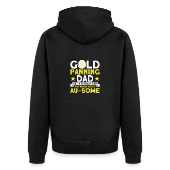Gold Panner Gold Miner Gold Digger Gift - Unisex Premium Organic Zip Hoodie - black - Back - Nico (187cm)