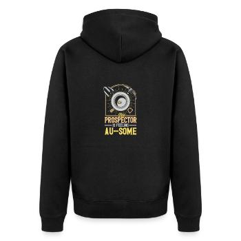 Gold Panner Gold Miner Gold Digger Gift - Unisex Premium Organic Zip Hoodie - black - Back - Nico (187cm)