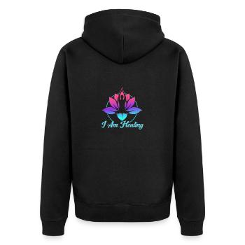 Reiki Symbol Reiki Master Reiki Crystal Gift - Unisex Premium Organic Zip Hoodie - black - Back - Nico (187cm)