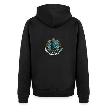 Reiki Symbol Reiki Meister Reiki Kristall Geschenk - Unisex Premium Bio Zip Hoodie - Schwarz - Hinten - Nico (187cm)
