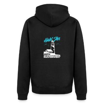 Norddeutsch Norden Nordsee Zitate Heimat Geschenk - Unisex Premium Bio Zip Hoodie - Schwarz - Hinten - Nico (187cm)
