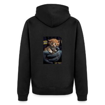 Dispatcher, Jedes Leben ist wichtig - Unisex Premium Bio Zip Hoodie - Schwarz - Hinten - Nico (187cm)