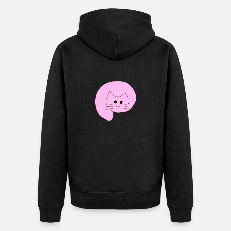 Katze pink 1 - Unisex Premium Bio Zip Hoodie - Schwarz