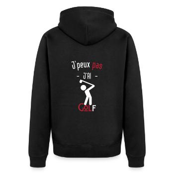J'peux pas j'ai golf - Veste à capuche bio Premium Unisexe - noir - Dos - Nico (187cm)