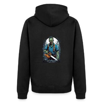 Zombie avec tronçonneuse - Veste à capuche bio Premium Unisexe - noir - Dos - Nico (187cm)