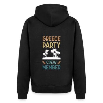 Greece Party Crew - Unisex Premium Organic Zip Hoodie - black - Back - Nico (187cm)