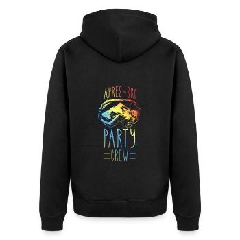 Après, Ski, Fête, Équipage, Montagnes, Coloré - Veste à capuche bio Premium Unisexe - noir - Dos - Nico (187cm)