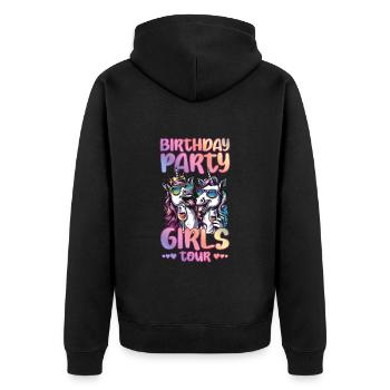 Visite des filles d’anniversaire - Veste à capuche bio Premium Unisexe - noir - Dos - Nico (187cm)