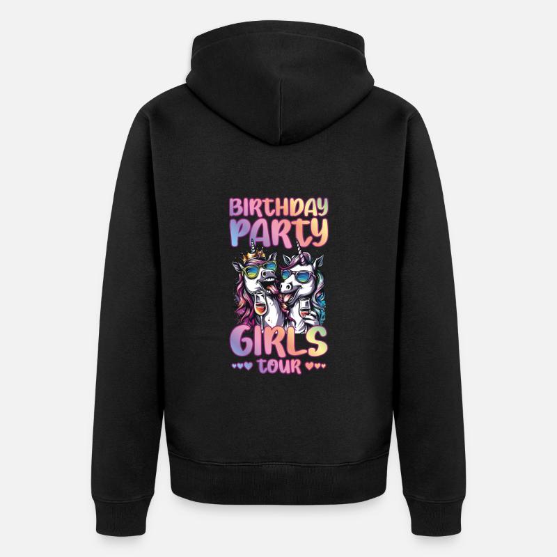 Visite des filles d’anniversaire - Veste à capuche bio Premium Unisexe - noir