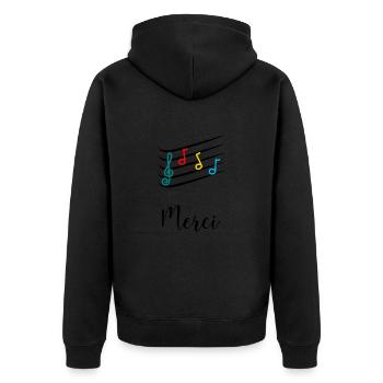 MERCI. MAÎTRESSE. MAÎTRE. MERCI MAÎTRESSE. MUSIQUE - Veste à capuche bio Premium Unisexe - noir - Dos - Nico (187cm)