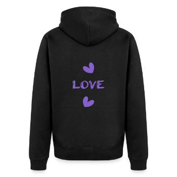PAAR. ICH HABE GERADE GEHEIRATET. Junggesellinnenabschied. VALENTINSTAG. MARIES - Unisex Premium Bio Zip Hoodie - Schwarz - Hinten - Nico (187cm)