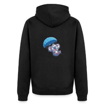 Scared Koala - Unisex Premium Organic Zip Hoodie - black - Back - Nico (187cm)