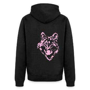 Wolf Animal Forest Animal - Unisex Premium Organic Zip Hoodie - black - Back - Nico (187cm)