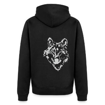 Croquis de loup - Veste à capuche bio Premium Unisexe - noir - Dos - Nico (187cm)