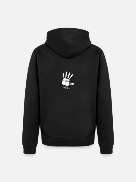 high five - Unisex Premium Organic Zip Hoodie - black